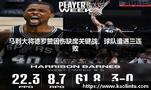 马刺大将德罗赞因伤缺席关键战，球队遭遇三连败